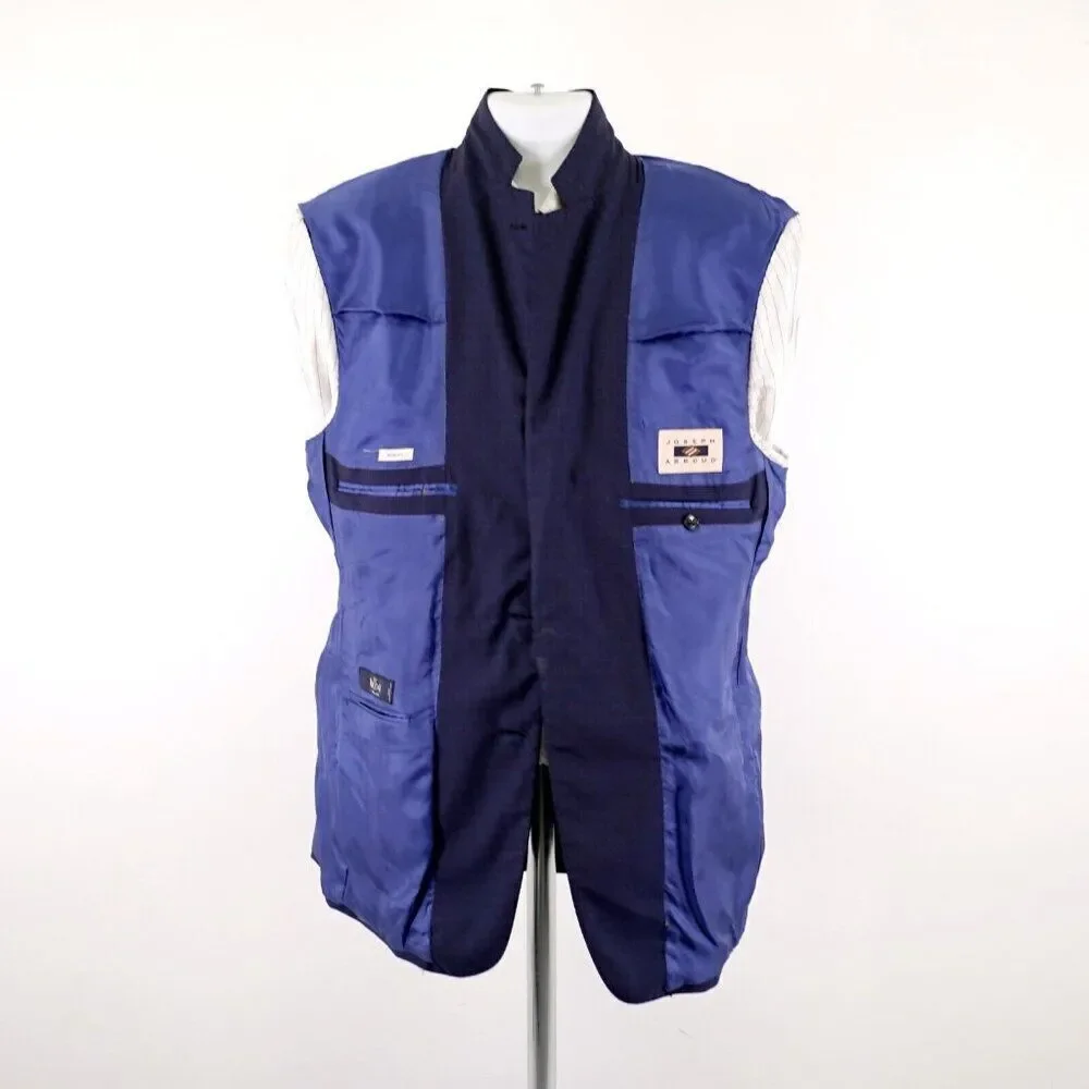 Joseph Abboud Reda‎ Super 110s Wool Blue Check 40R 2 Button Sport Coat Tag 42L
